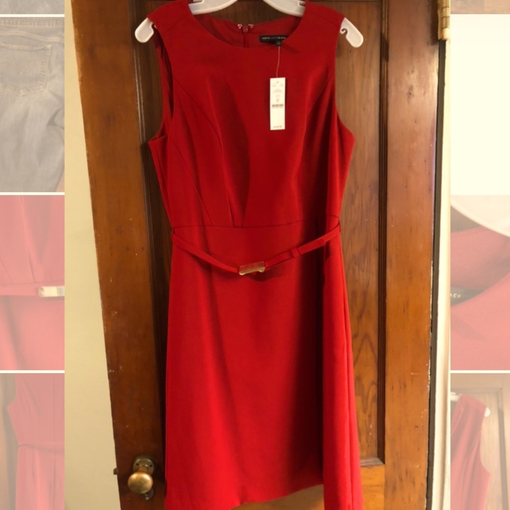NEW White House Black Market Sz 10 Red Dress